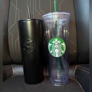 Starbucks Black and Transparent Tumblers